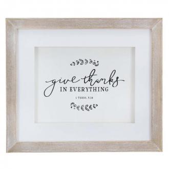 PLA 059 Veggdekor Glassramme - Give Thanks In Everything (30 x 35 cm)